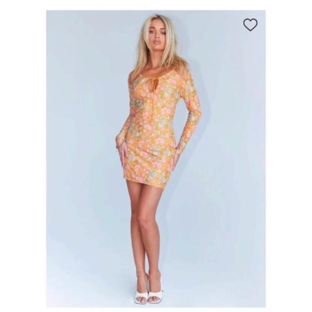 PRINCESS POLLY Orange Floral Cut Out Dress
